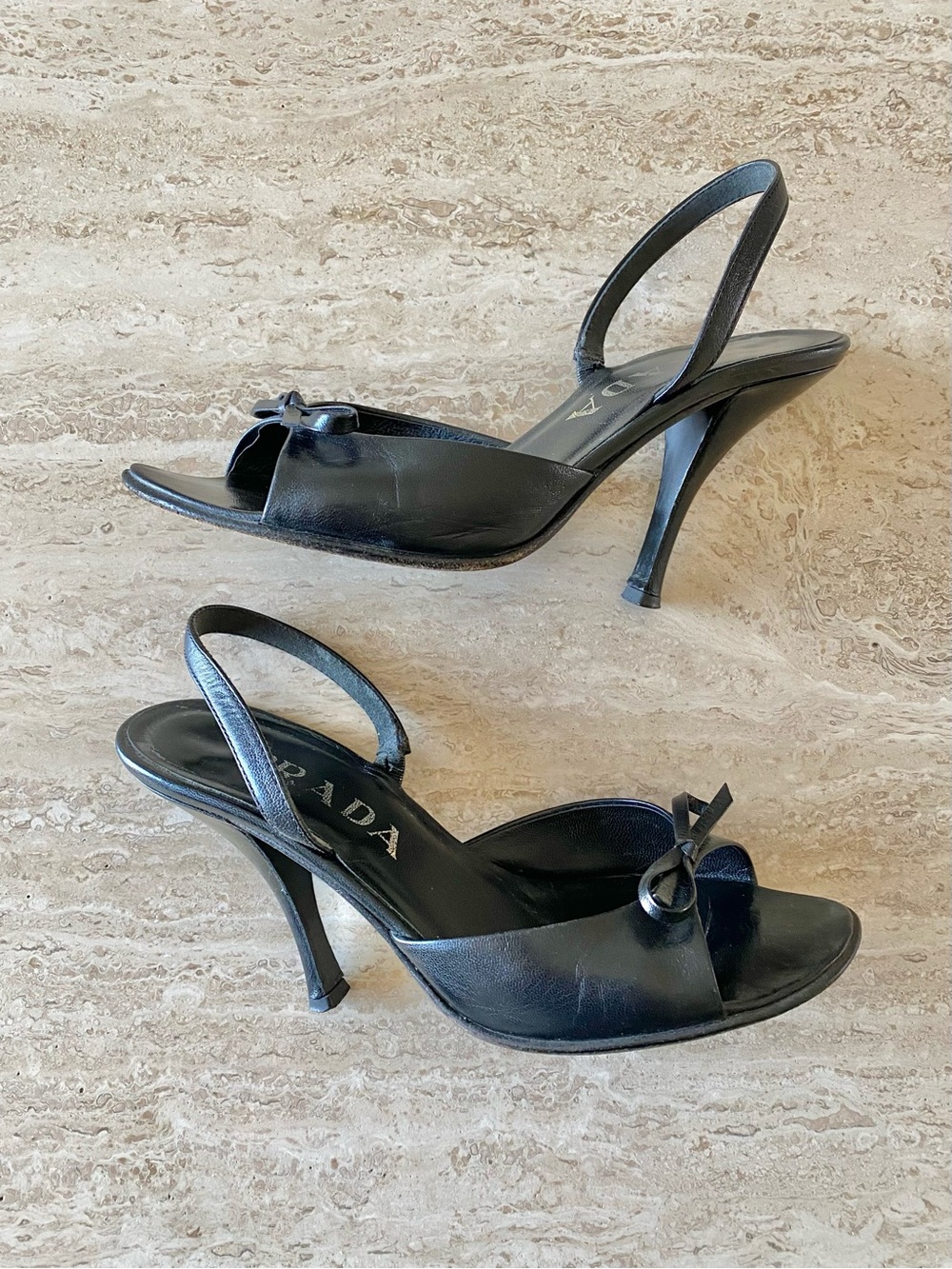 Vintage Prada Bow Slingback Sandal Heels - Picture 3 of 9